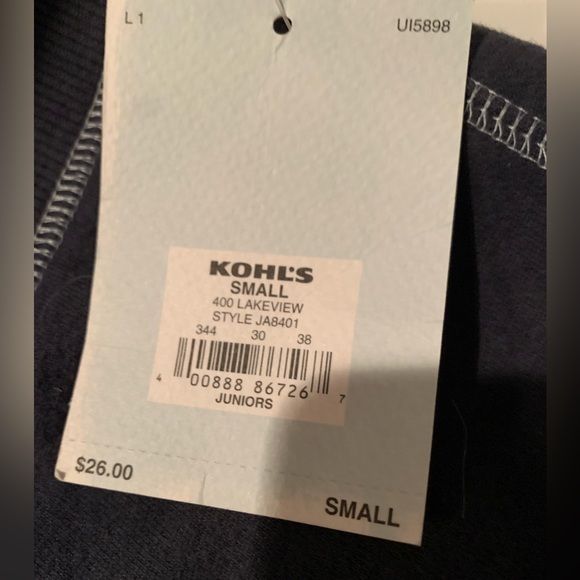 SO (Kohl’s) Dark Blue Sweatpants - Juniors’ Size Small - New with Tags! - Picture 3 of 3